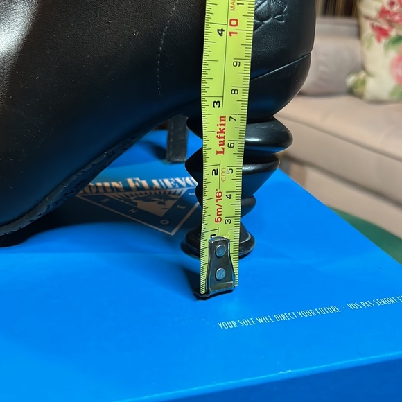 Black booties with head turning heels. John Fluevog size 9.5 butter soft leather - Picture 8 of 8